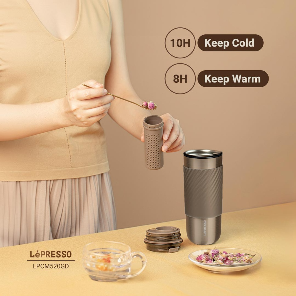 Lepresso Thermal Tumbler 520Ml Brown - Image 3