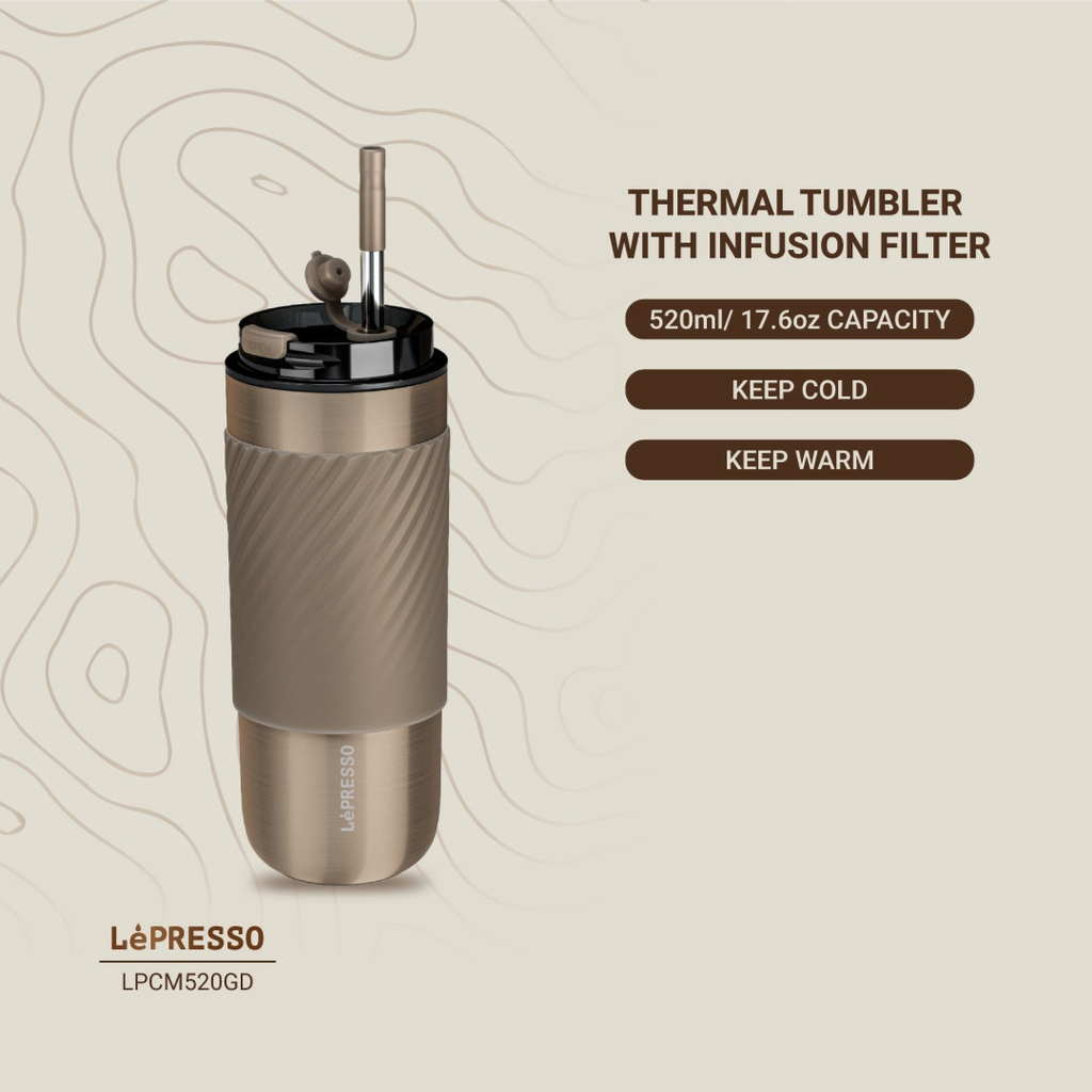 Lepresso Thermal Tumbler 520Ml Brown - Image 2