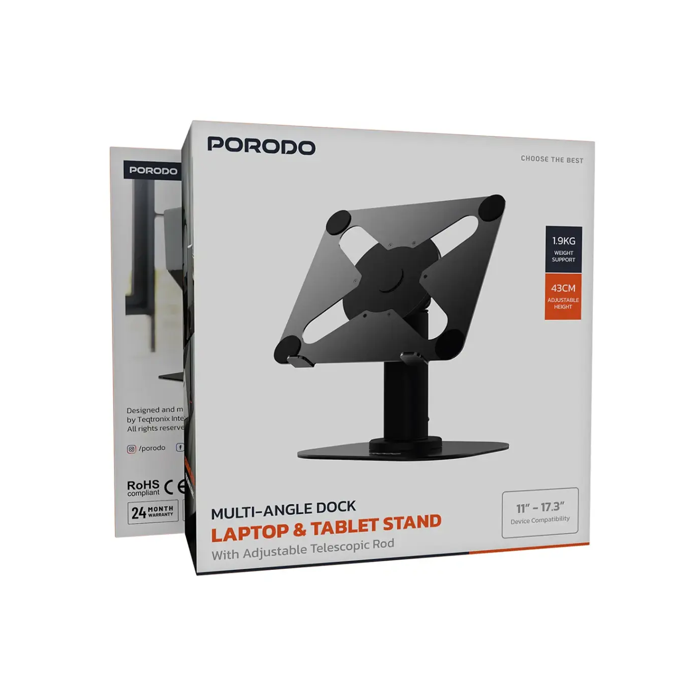 Porodo Lap Tab Stand Telescopic - Image 5