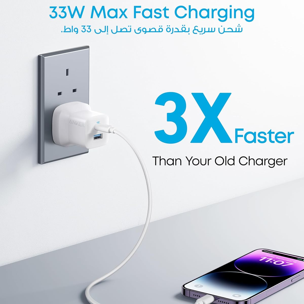 Anker 323 Adapter With Lightning Cable 33W B2331K21 - Image 2