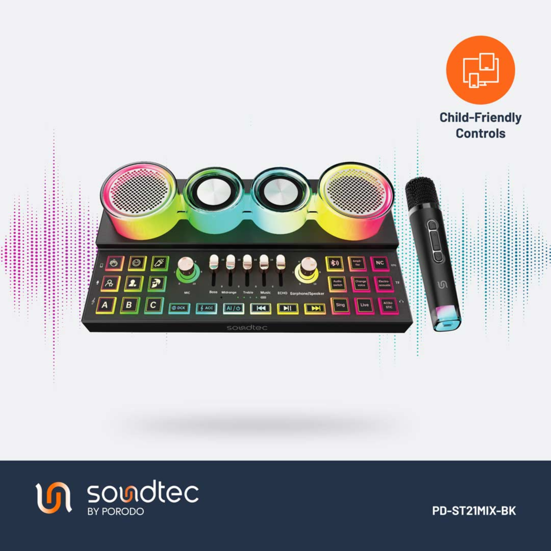 Porodo Soundtec Audiolink Multi-Platform Audio Mixer and Speaker - Image 5