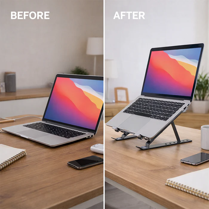 Green Lion Adjustable Laptop Stand with Cooling Fan - Image 2