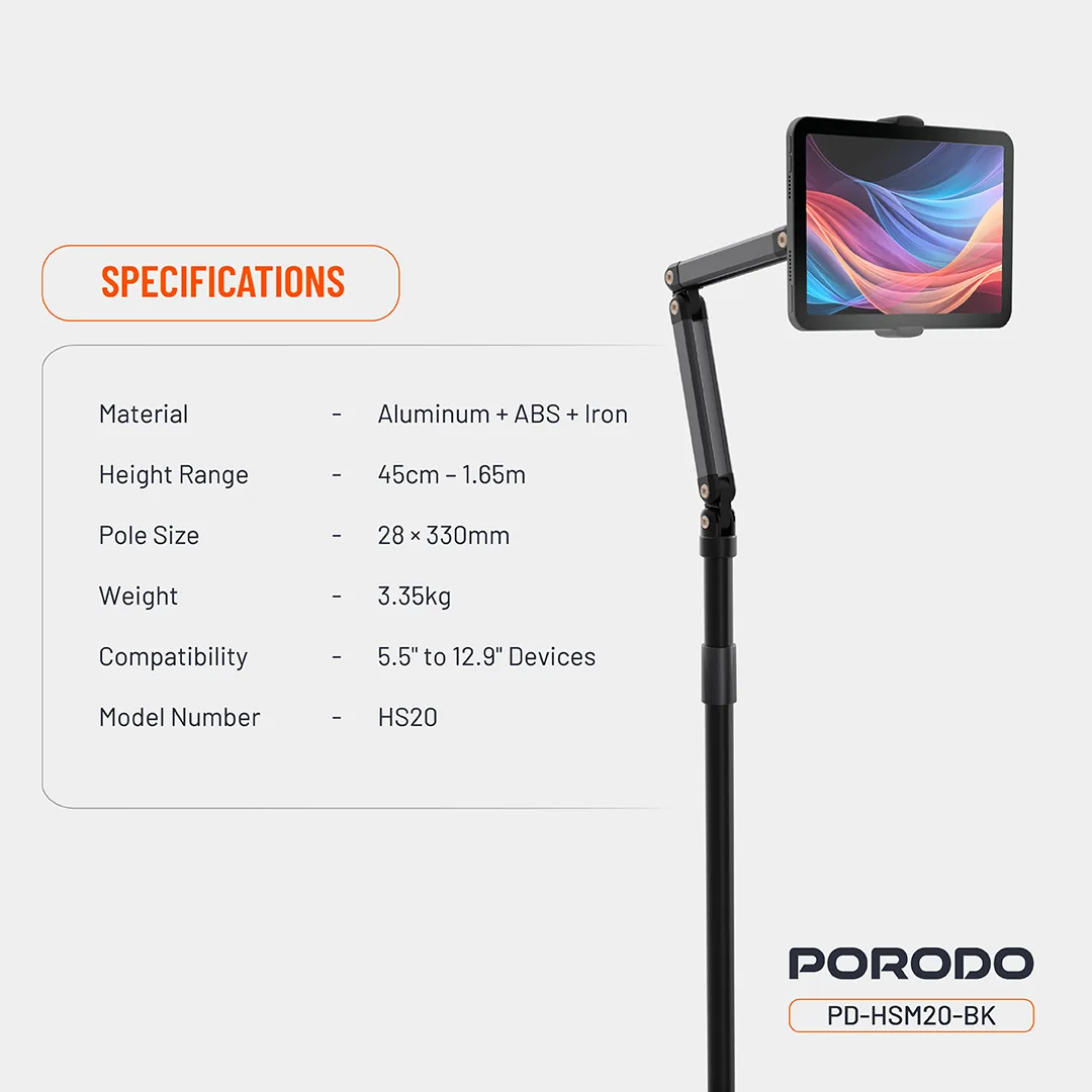 Porodo Phone & Tablet Floor Stand - Image 3