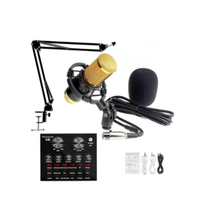 Professional Condenser Microphone Kit with Sound Card & Mixer