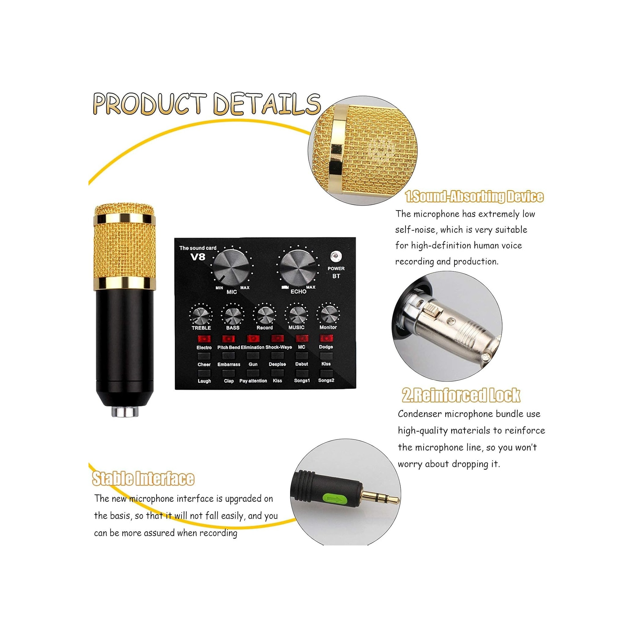 Professional Condenser Microphone Kit with Sound Card & Mixer - Image 2