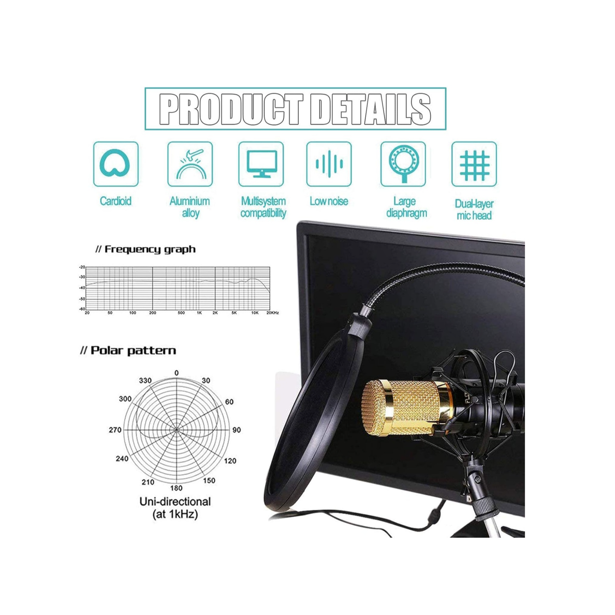 Professional Condenser Microphone Kit with Sound Card & Mixer - Image 3